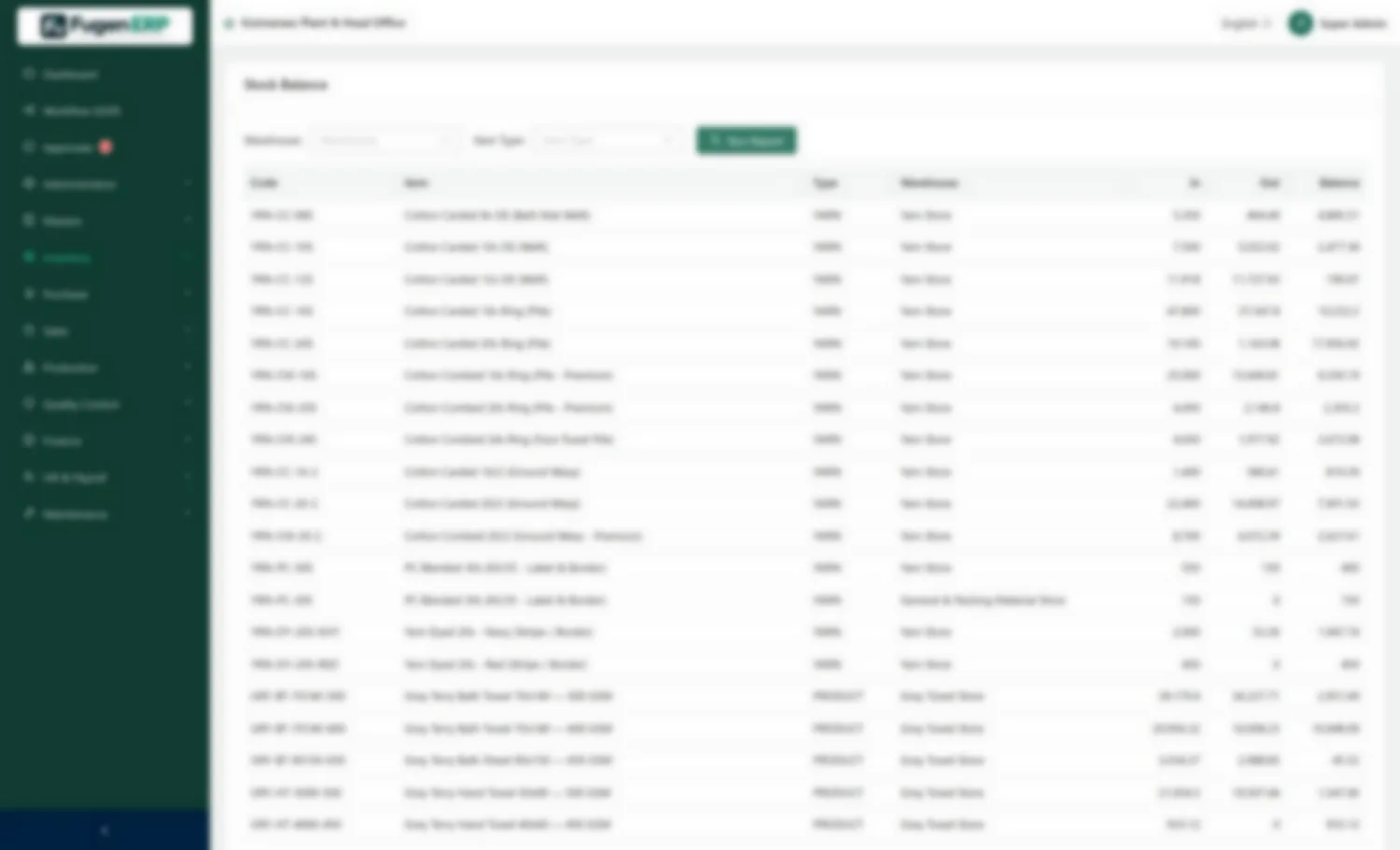 Stock balance — Store, item and batch-wise balances with valuation.